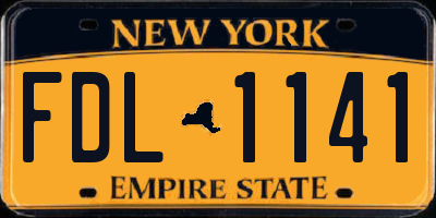 NY license plate FDL1141