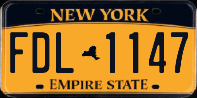 NY license plate FDL1147