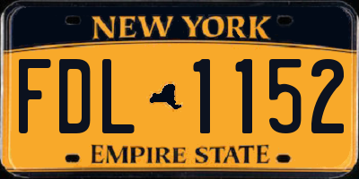NY license plate FDL1152