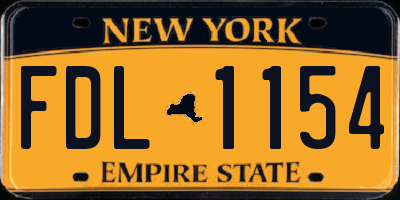 NY license plate FDL1154