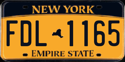 NY license plate FDL1165