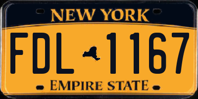 NY license plate FDL1167