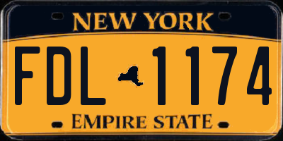 NY license plate FDL1174