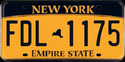 NY license plate FDL1175