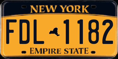 NY license plate FDL1182