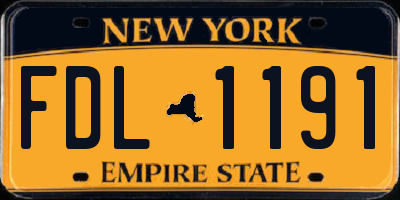 NY license plate FDL1191