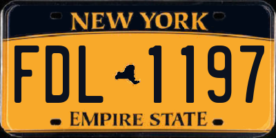 NY license plate FDL1197