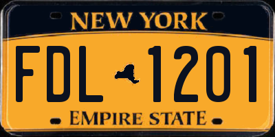 NY license plate FDL1201