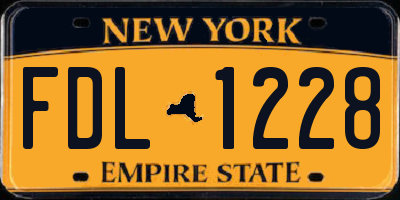 NY license plate FDL1228