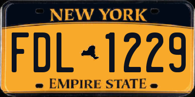 NY license plate FDL1229