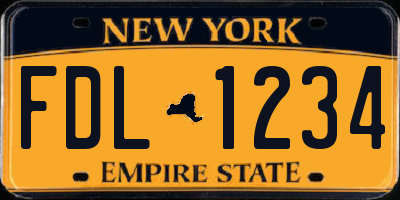 NY license plate FDL1234
