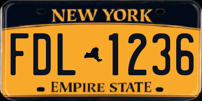 NY license plate FDL1236