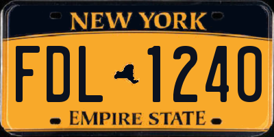 NY license plate FDL1240