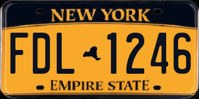 NY license plate FDL1246