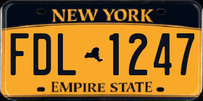 NY license plate FDL1247