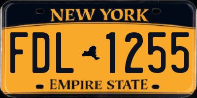 NY license plate FDL1255