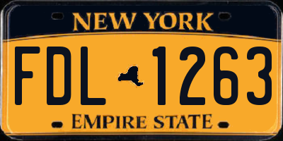 NY license plate FDL1263
