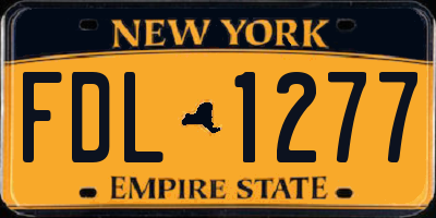 NY license plate FDL1277