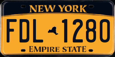 NY license plate FDL1280