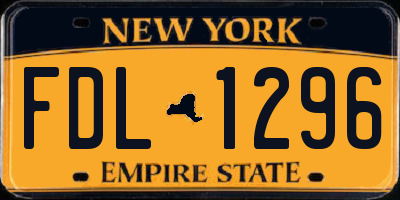 NY license plate FDL1296