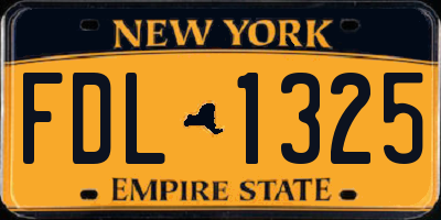 NY license plate FDL1325