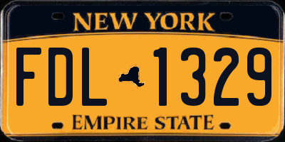 NY license plate FDL1329