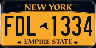 NY license plate FDL1334