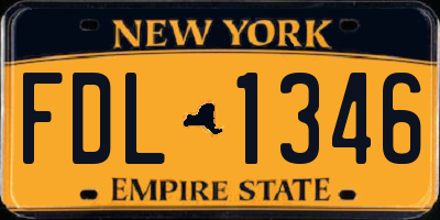 NY license plate FDL1346