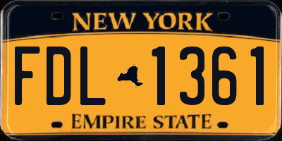 NY license plate FDL1361