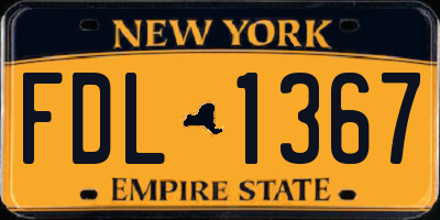 NY license plate FDL1367
