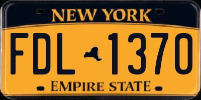 NY license plate FDL1370