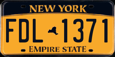 NY license plate FDL1371