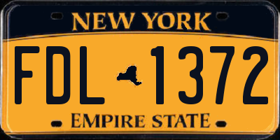 NY license plate FDL1372
