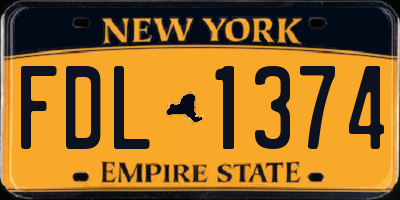 NY license plate FDL1374