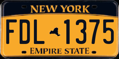 NY license plate FDL1375