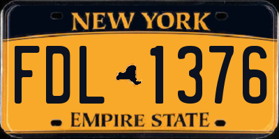 NY license plate FDL1376