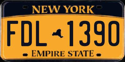 NY license plate FDL1390
