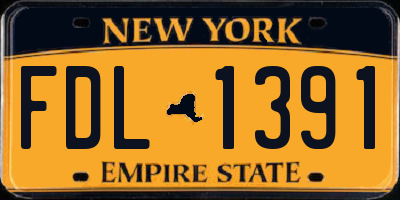 NY license plate FDL1391