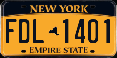 NY license plate FDL1401