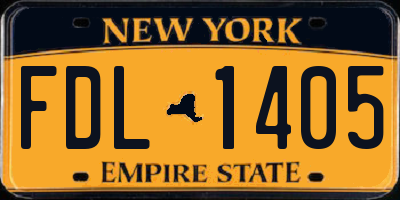 NY license plate FDL1405