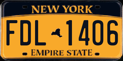 NY license plate FDL1406