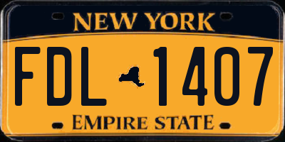 NY license plate FDL1407