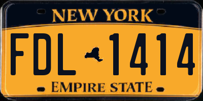 NY license plate FDL1414