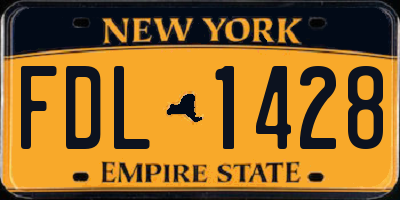 NY license plate FDL1428
