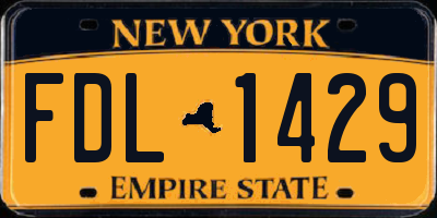 NY license plate FDL1429