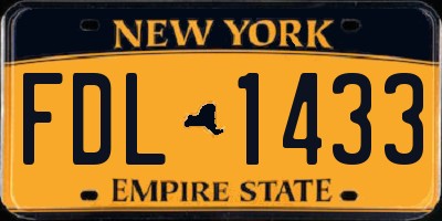 NY license plate FDL1433