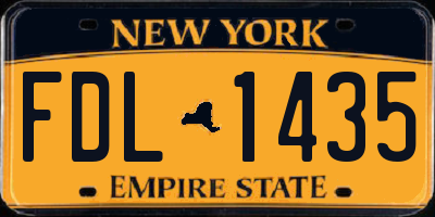 NY license plate FDL1435