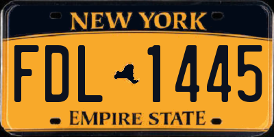 NY license plate FDL1445