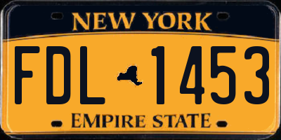 NY license plate FDL1453