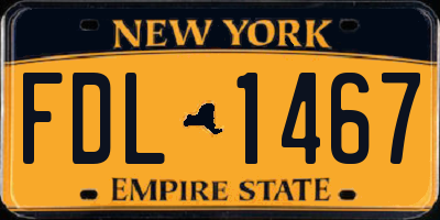 NY license plate FDL1467